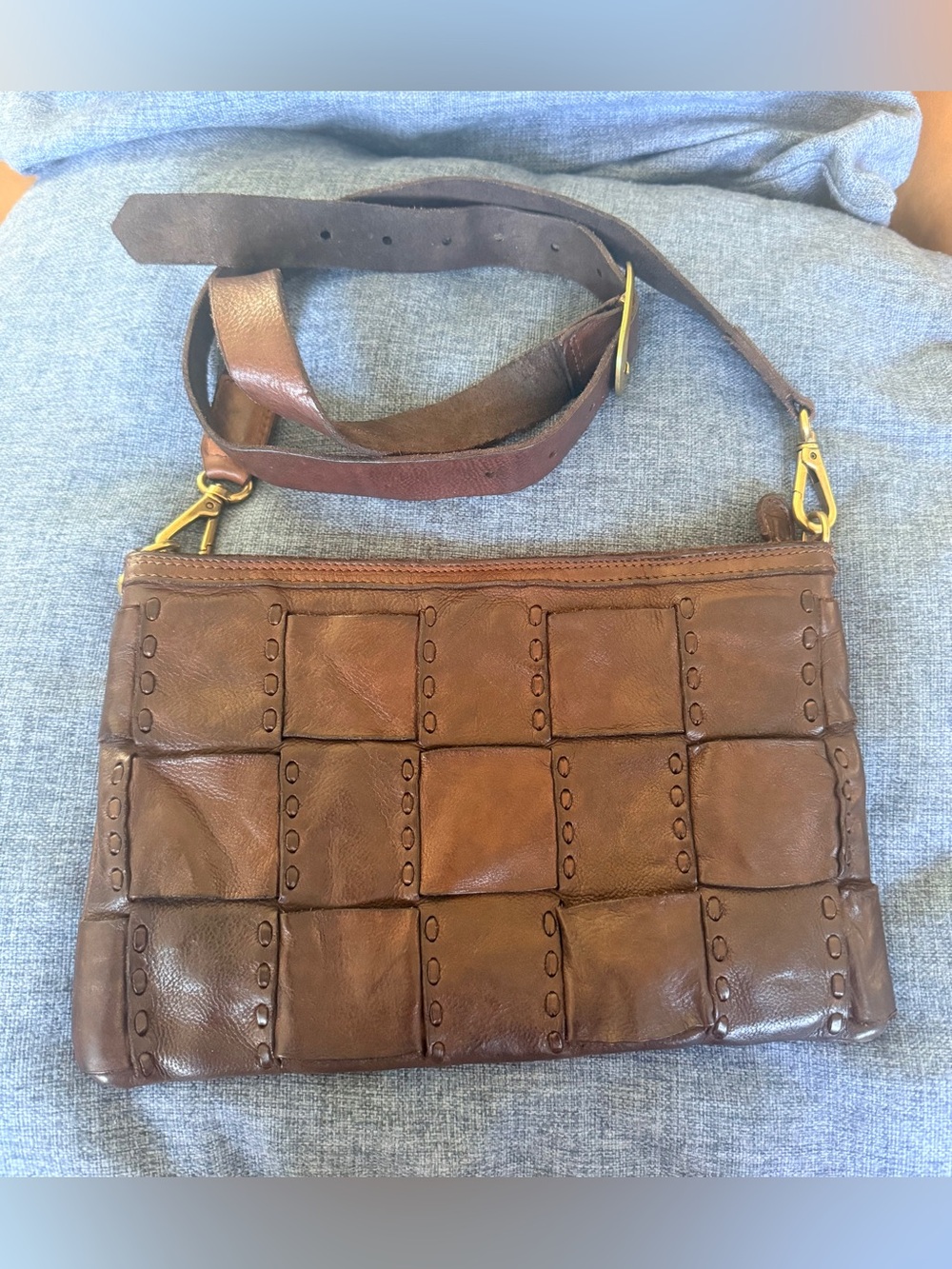 Campomaggi Crossbody bag "Edera" in dark brown woven leather - Picture 7 of 12